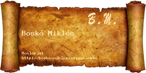 Boskó Miklós névjegykártya