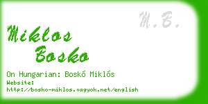 miklos bosko business card
