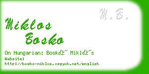 miklos bosko business card